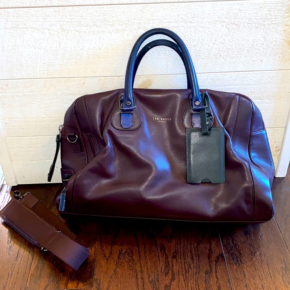 TED BAKER Men’s Oxblood Work Bag Shoulder Strap - Picture 1 of 7